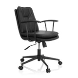 Black Home Office Chair SMALLO with padding and five-caster base by hjh OFFICE – 360-degree view (front three-quarter view 60°)