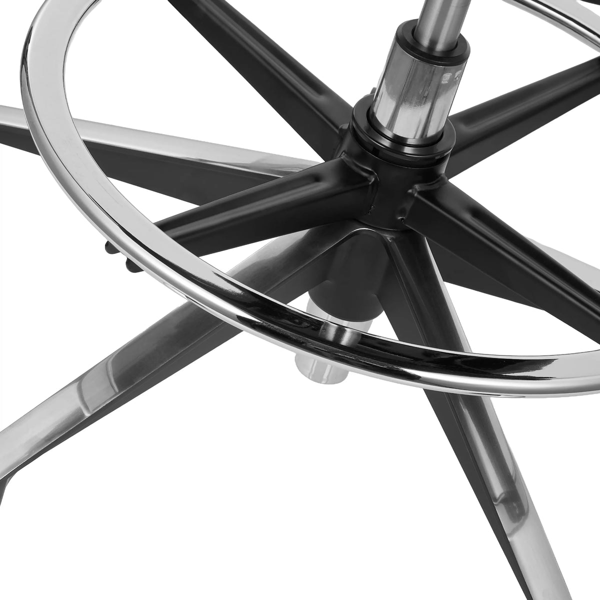 Footrest with chromed ring of the ERGO LINE II WORK counter chair in black by hjh OFFICE