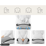 MEDISIT VII Seat Cushion in black with anatomical illustrations showing usage by hjh OFFICE (AI-generated image)