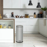 Grey wastepaper CLEAN VIII with 30 litre capacity and foot pedal by hjh OFFICE