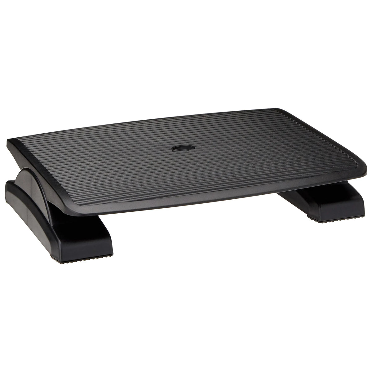 Anthracite Footrest PIEDINO STRIPE with ribbed surface and stand feet by hjh OFFICE