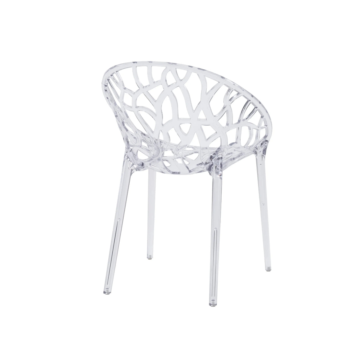 Four-legged chair Artifo T in a transparent look with a mesh backrest by hjh LIVING