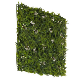 Green Plant mat MORE GREEN I with fern leaves and small white flowers by hjh OFFICE – 360-degree view (rear three-quarter view 240°)