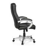 Black Gaming chair RELAX CL180 with padding and five-caster base by MyBuero – 360-degree view (side profile 100°)