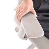 Beige fabric-covered armrest of the Home Office Chair Ergomy Colore by MyBuero