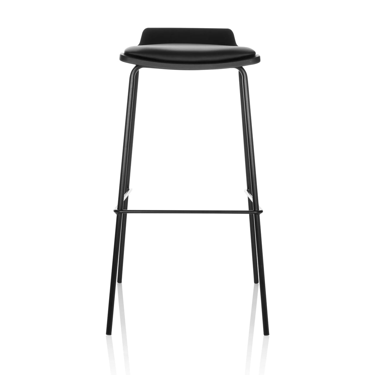 Black Bar stool LONSO 10 with padded seat and a footrest by hjh OFFICE – 360-degree view (front view 0°)