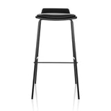 Black Bar stool LONSO 10 with padded seat and a footrest by hjh OFFICE – 360-degree view (front view 0°)