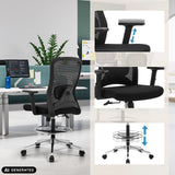 Height-adjustable armrests and seat height of the Top Work 44 work chair by hjh OFFICE (AI-generated image)