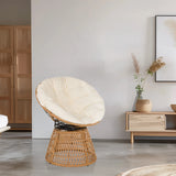 Outdoor chair WEAVORA in beige with woven frame and soft, round seat cushion by hjh LIVING