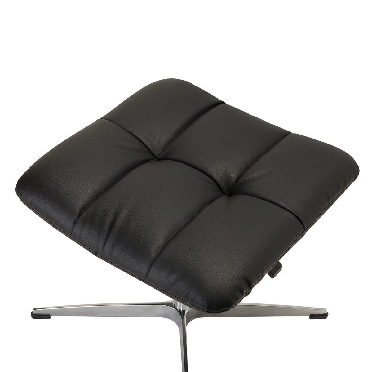 Square black faux leather seat of the Upholstered stool SARANTO by hjh OFFICE