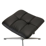 Square black faux leather seat of the Upholstered stool SARANTO by hjh OFFICE