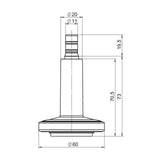 Technical drawing of the Chair glide STATO-M with a diameter of 60 mm by hjh OFFICE
