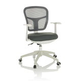 Grey Home Office Chair TOP 108 W with mesh back and five-caster base by hjh OFFICE – 360-degree view (front view 15°)