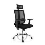 Black Home Office Chair ZH 200 with mesh back and five-caster base by hjh OFFICE – 360-degree view (front three-quarter view 40°)