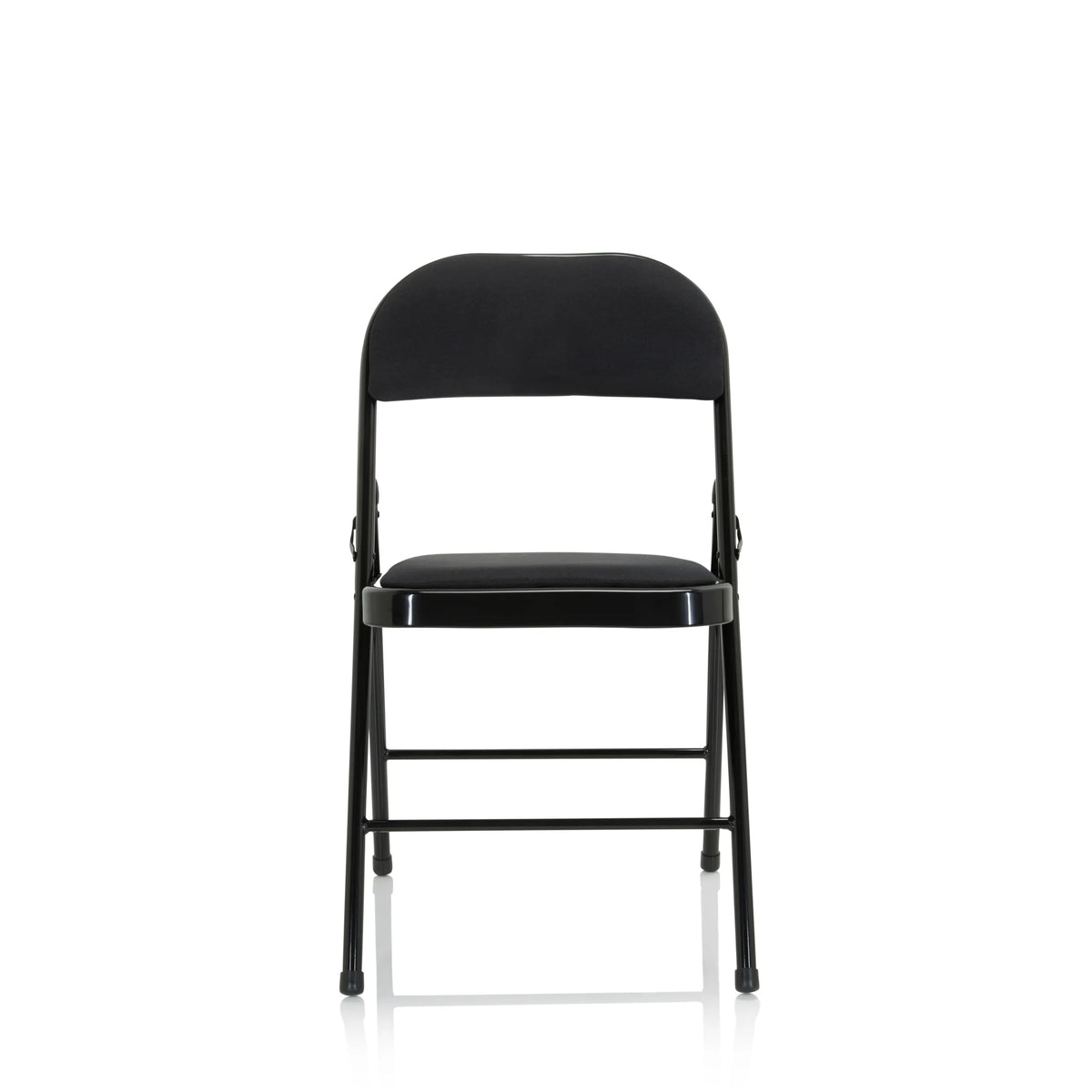 Black Folding chair TUDELA II with fabric upholstery by hjh OFFICE – 360-degree view (front view 0°)