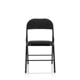Black Folding chair TUDELA II with fabric upholstery by hjh OFFICE – 360-degree view (front view 0°)