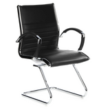 Black Cantilever chair PARMA V with crossbars and armrests by hjh OFFICE – 360-degree view (front three-quarter view 40°)
