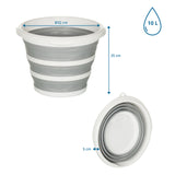 Dimensional drawing of the Folding container CLEAN SILR with 10 l volume and 32 cm diameter by hjh OFFICE