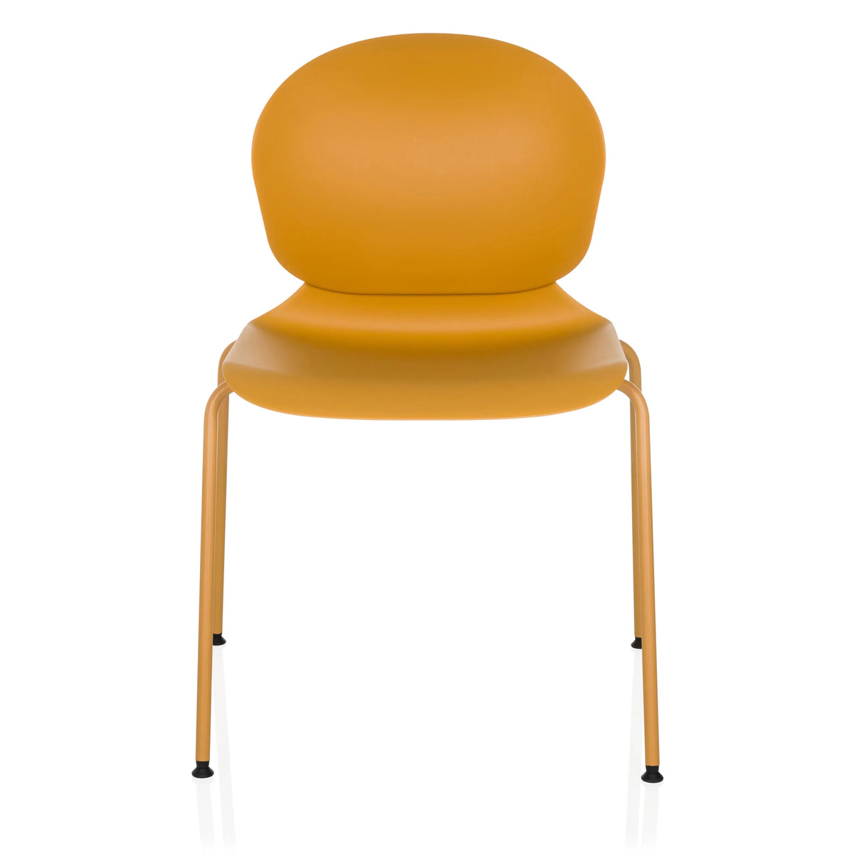 Yellow Four-legged chair T36 VI with rounded seat shell and backrest by hjh OFFICE – 360-degree view (front view 0°)