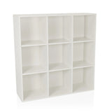 White BJORKE shelf with nine open square compartments by hjh LIVING – 360-degree view (front view 15°)