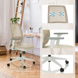 Beige Home Office Chair PROFONDO ECO W with mesh backrest, adjustable armrests and castors by hjh OFFICE