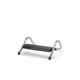 Black Footrest PODI IV with chrome-plated metal frame and rubber feet by hjh OFFICE – 360-degree view (side profile 90°)