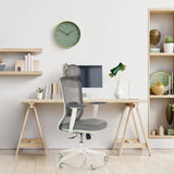 Grey Professional Office Chair MIKEO G with mesh backrest and white base by hjh OFFICE