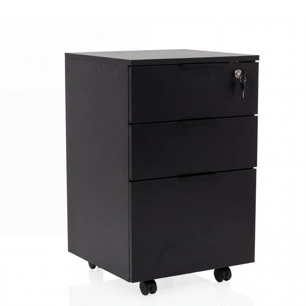 Black Mobile Drawer Unit DAVIK with three drawers and a lock by hjh OFFICE