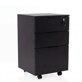 Black Mobile Drawer Unit DAVIK with three drawers and a lock by hjh OFFICE