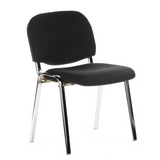 Black Four-legged chair XT 600 C with padded seat and backrest by hjh OFFICE – 360-degree view (front three-quarter view 40°)