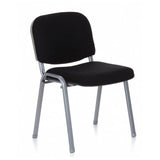 Four-legged chair XT 600 S with black upholstery and silver frame by hjh OFFICE