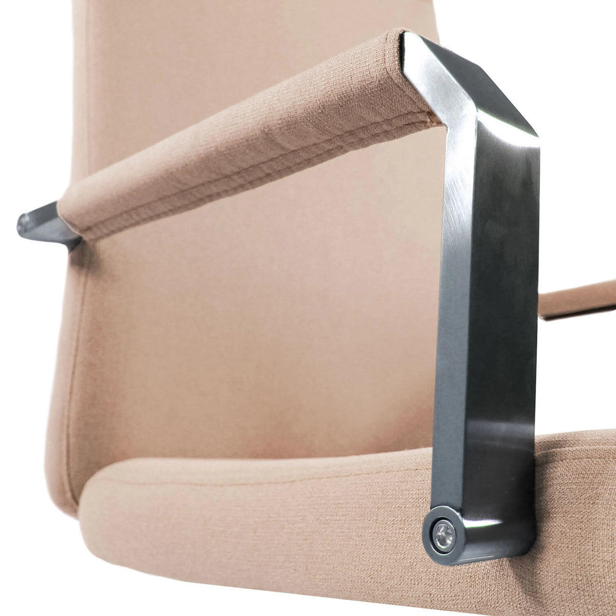 Beige armrest with metal support of the Home Office Chair SARANTO PLUS I by hjh OFFICE