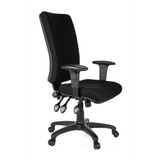 Black Professional Office Chair ZENIT HIGH with armrests and five-caster base by hjh OFFICE – 360-degree view (front three-quarter view 60°)