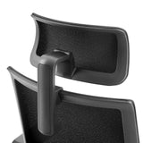 Headrest and backrest made of black mesh fabric of the Professional Office Chair Profondo F by hjh OFFICE