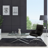 Black SHAKE 300 lounge chair with glossy star base in a modern room setting by hjh OFFICE