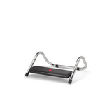 Black Footrest PODI IV with chrome-plated metal frame and rubber feet by hjh OFFICE – 360-degree view (front view 0°)