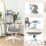 Adjustable headrest, armrests and seat height of the Professional Office Chair ERGOMY W by MyBuero