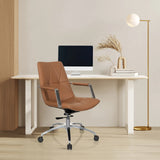 Home Office Chair SARANTO II in camel with armrests and chrome base by hjh OFFICE