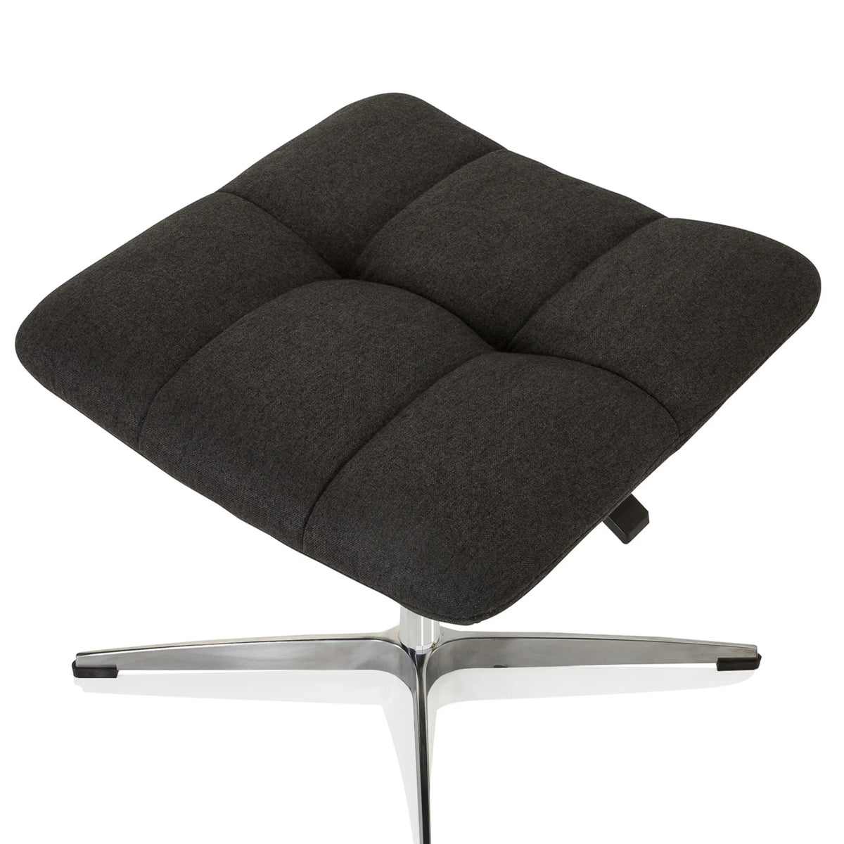 Black quilted seat of the Upholstered stool SARANTO with a glossy cross base by hjh OFFICE