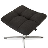 Black quilted seat of the Upholstered stool SARANTO with a glossy cross base by hjh OFFICE