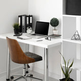 Home Office Chair CENCA in black with wooden shell and quilted upholstery by hjh OFFICE