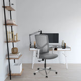 Grey Home Office Chair BRETON BASE W with mesh backrest and armrests by hjh OFFICE