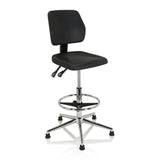 Black Counter chair TOP WORK 11 I with footring and star base on glides by hjh OFFICE