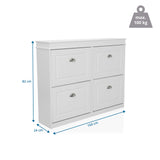 Dimensional drawing of the Shoe Cabinet ESTHA 4 with 104 × 82 cm and maximum load capacity of 100 kg by hjh LIVING