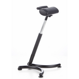 Black standing aid TOP WORK 30 with padded seat and four-point base by hjh OFFICE – 360-degree view (front three-quarter view 60°)