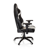 Black and white Gaming chair PROMOTER I with armrests and a five-caster base by hjh OFFICE – 360-degree view (side profile 80°)