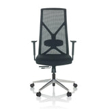 Black Professional Office Chair AZURRO B with mesh back and five-caster base by hjh OFFICE – 360-degree view (front view 0°)