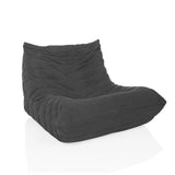 Grey Lounge Chair Sitzolo with corduroy cover and textured surface by hjh LIVING – 360-degree view (front three-quarter view 30°)