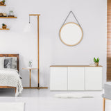 Sideboard KELO S in white with oak top by hjh LIVING