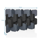 Dimensional drawing of the Partition wall FLEXMIUT PLUG, 174 x 114 cm in grey and dark grey by hjh OFFICE
